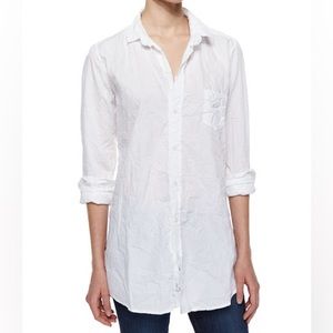 Gently Worn White Linen Button Up
